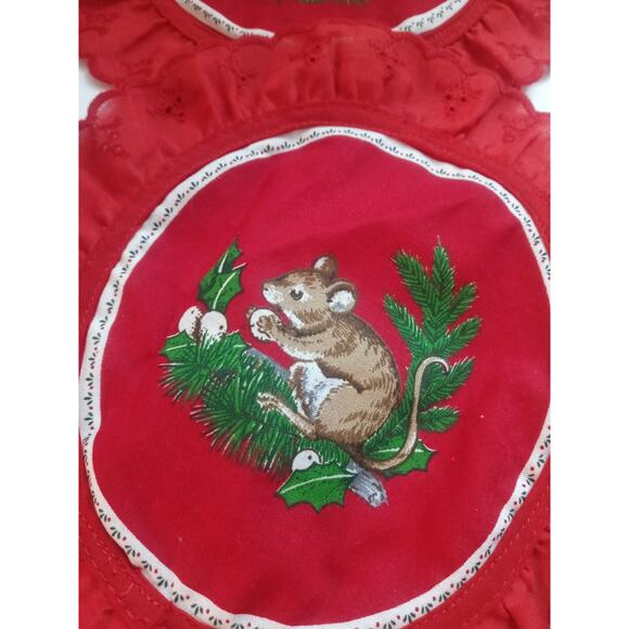 B Vtg Christmas Woodland Animals Doilies Holly 4 Squirrel Duck Mouse & Pheasant - Picture 5 of 5